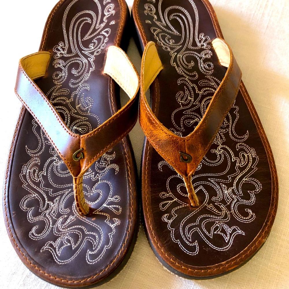 Olukai Women’s Beach Sandals - wore 1x  size 10 Brown